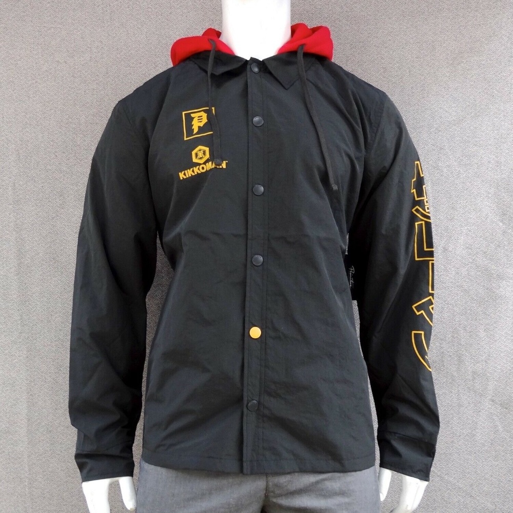 NEW Primitive Apparel Two-Fer Varsity Black Mens Jacket Hoodie